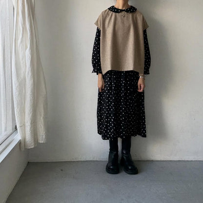 Linenya  ウール混ベスト　ベージュ