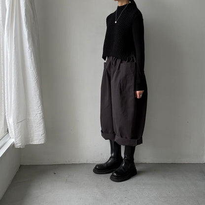 atelier d'antan Perriereコットンワイドパンツ　ダークグレーsize 1