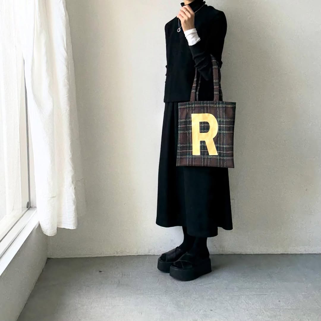 R&D.M.Co  ウールタータンチェックRトートバッグ