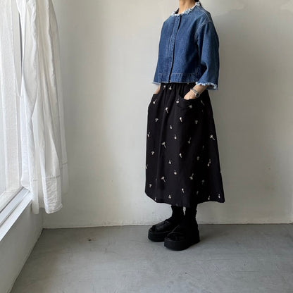 atelier naruse  コットンリネンカットインポケットスカート nohara