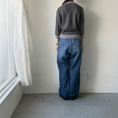 R&D.M.Co  ウールカシミアポケットプルオーバー　ボーダー