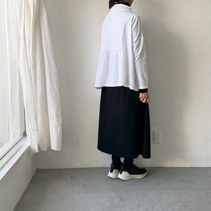 homspun 天竺ハイネックギャザープルオーバー　ホワイト