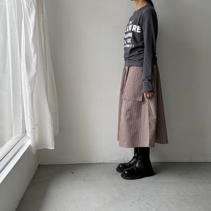 R&D.M.Co トレジャーハンティング長袖Tシャツ　チャコールグレー