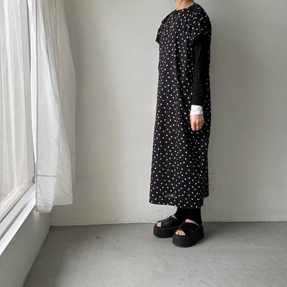 cion  コットン水玉ショルダーリボンワンピース