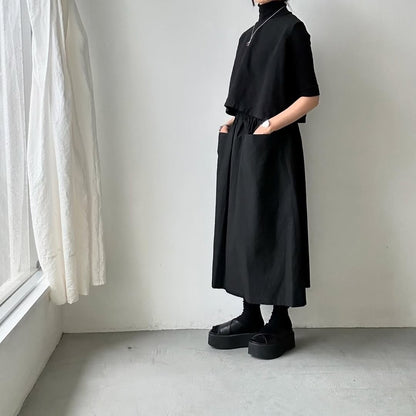atelier naruse  ダウンプルーフコットンカットインポケットスカート　ブラック