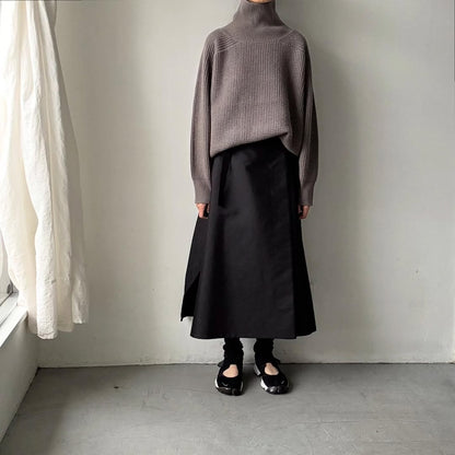 homspun メリノウールワッフル編みプルオーバー　グレー