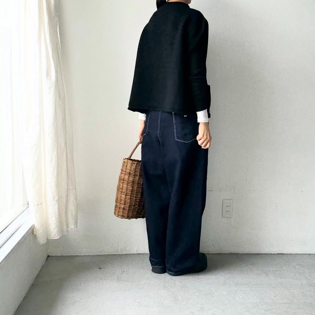 atelier d'antan Rude ウールニットベスト　ブラック