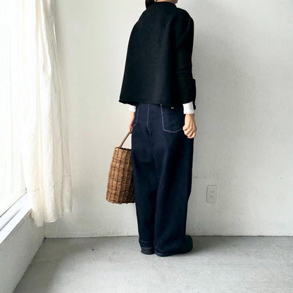 atelier d'antan Rude ウールニットベスト　ブラック