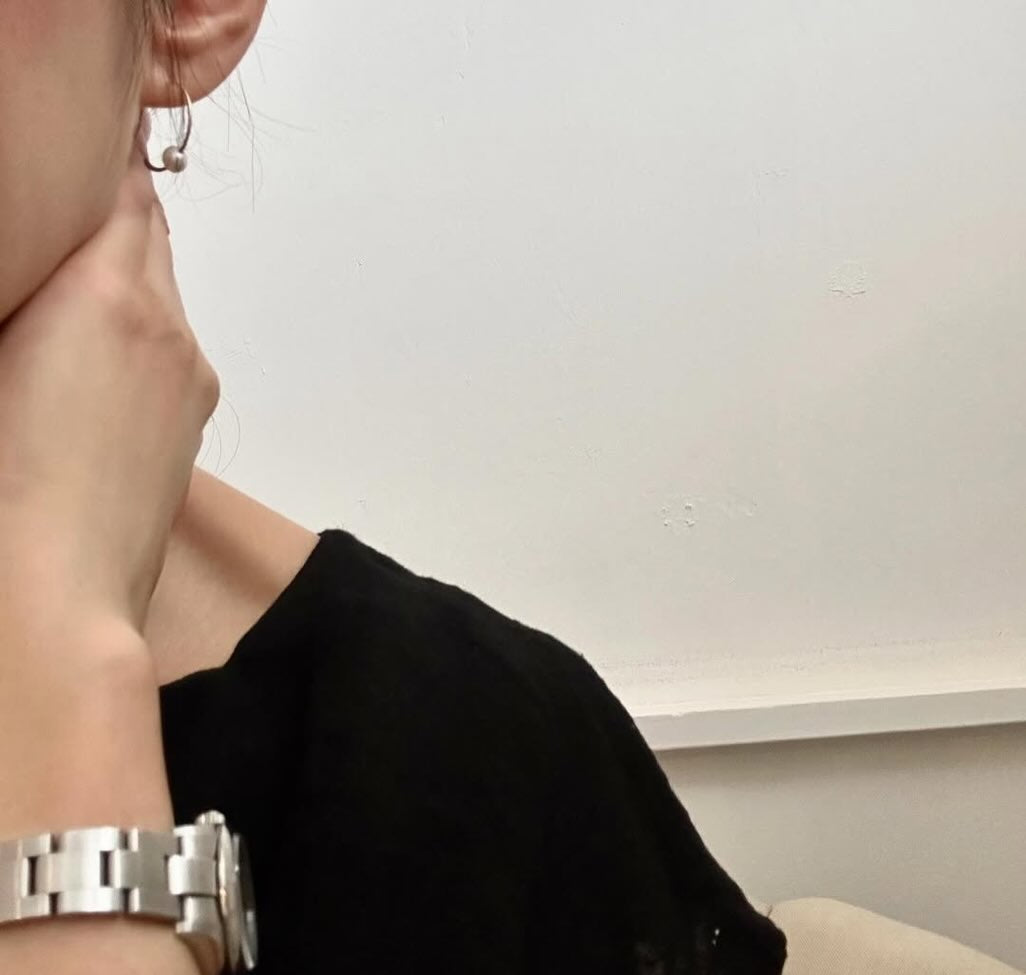 Toile Bijoux ラウンドパールフープピアス