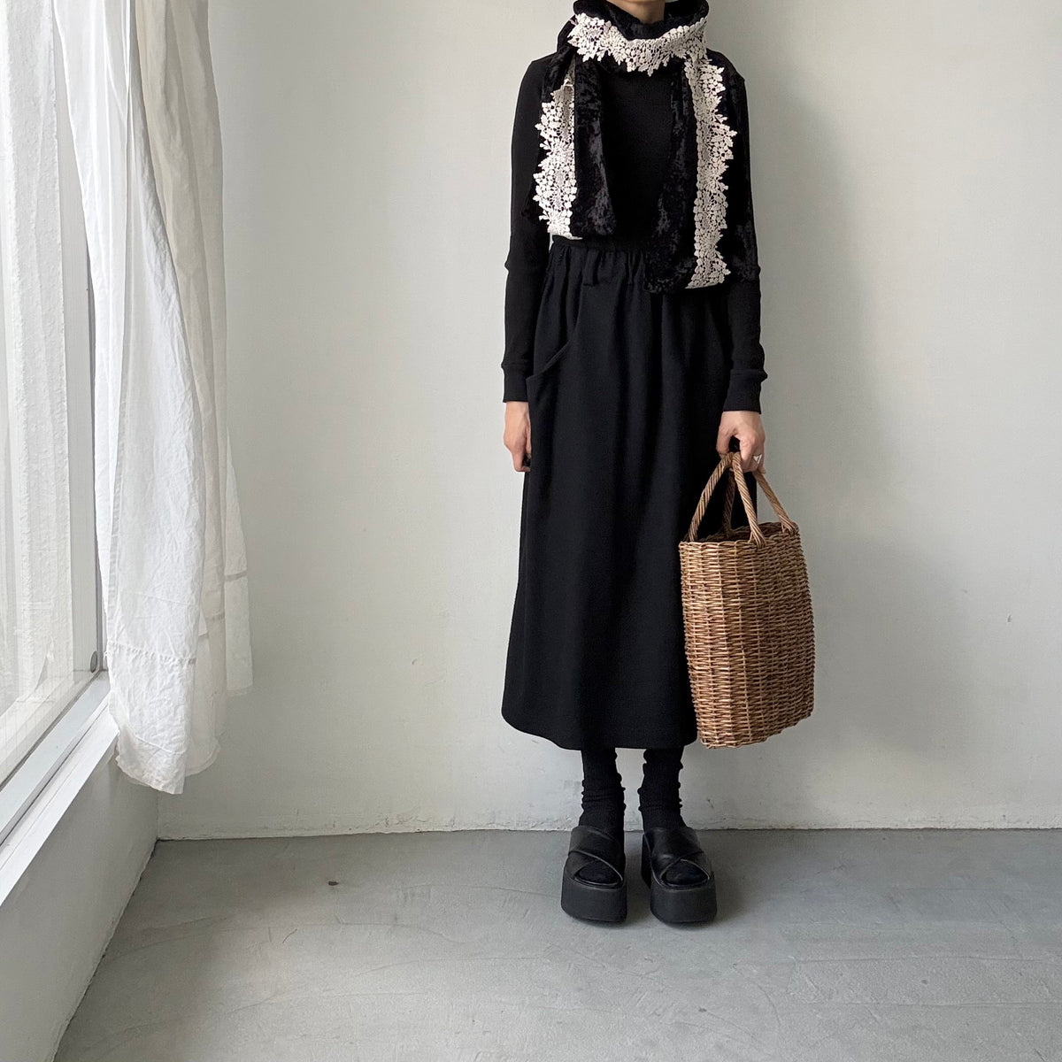 kijinokanosei  綴る葉ロングスカーフ