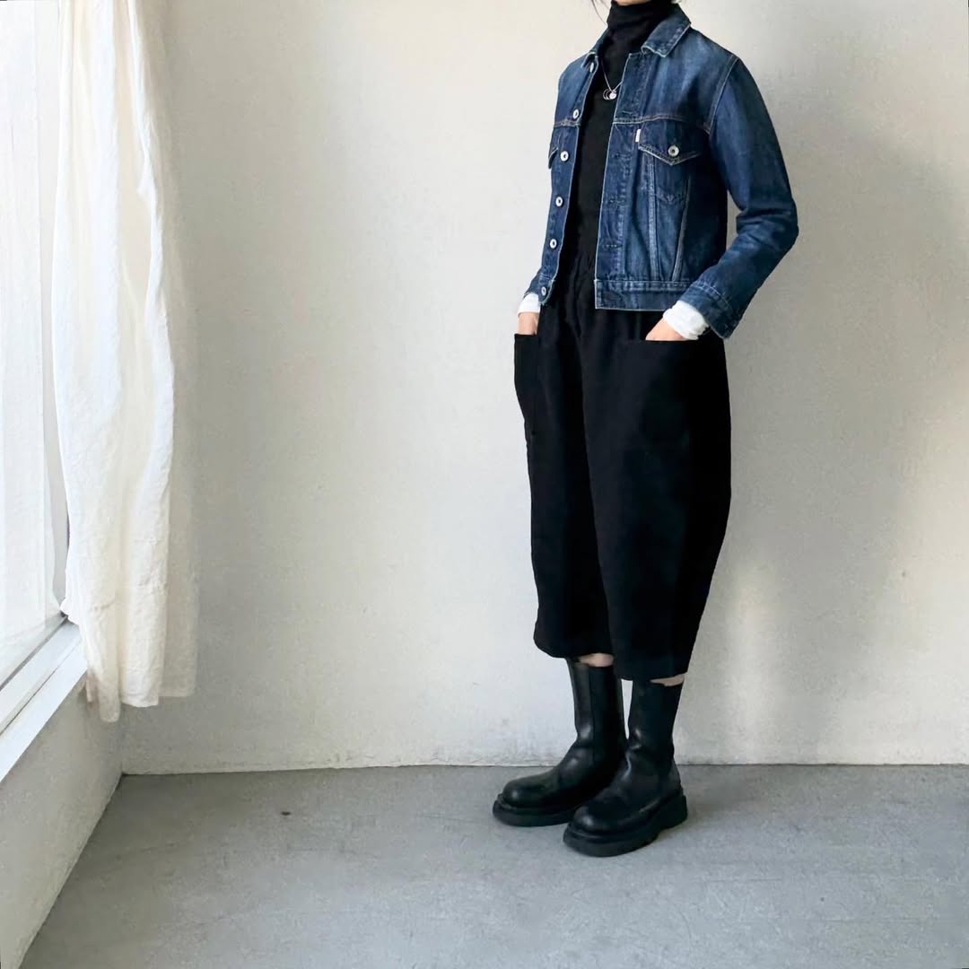 homspun オーガニックコットン起毛8分丈パンツ