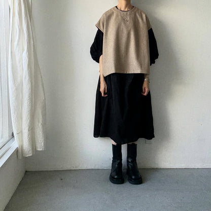 Linenya  ウール混ベスト　ベージュ