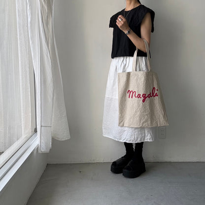 MAGALI   キャンバスコットンリネントートバッグ　ナチュラル