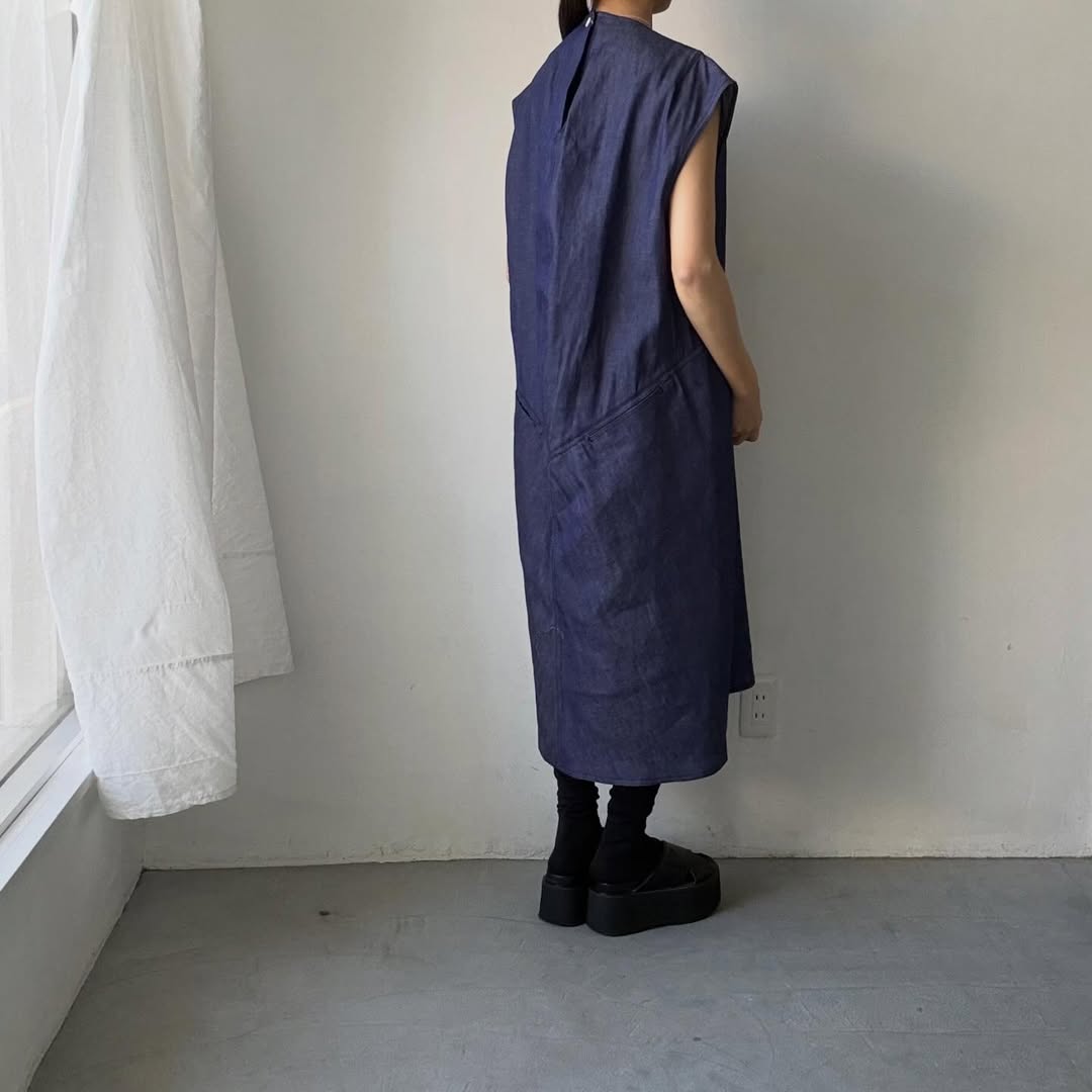 R&D.M.Co コットンデニムハンチドバックドレス