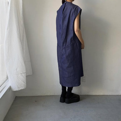 R&D.M.Co コットンデニムハンチドバックドレス