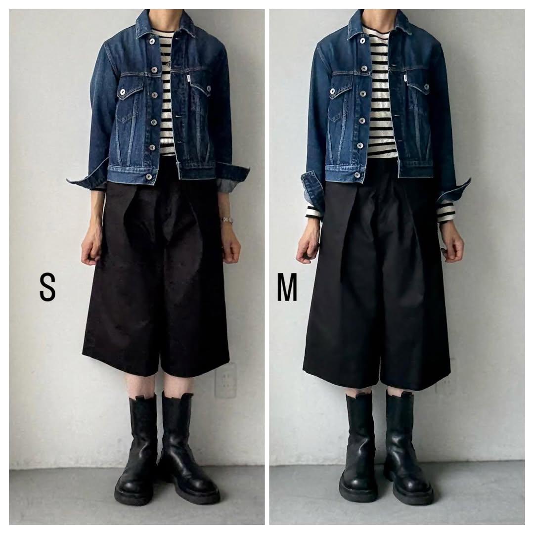 R&D.M.Co  チノクロスガウチョパンツ　ブラック