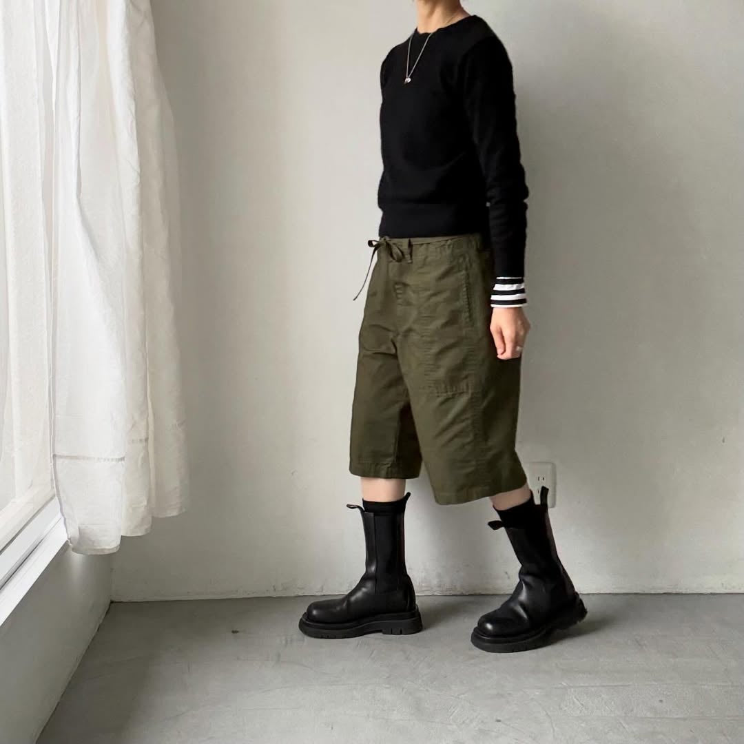 homspun  リップストップハーフパンツ　オリーブ