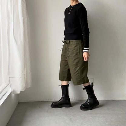 homspun  リップストップハーフパンツ　オリーブ
