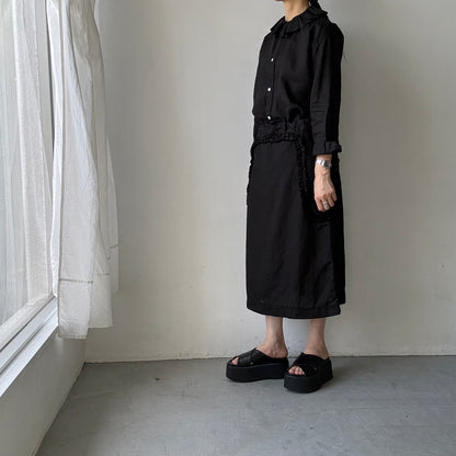 R&D.M.Co  リネンガーメントダイラッフルカラーブラウス