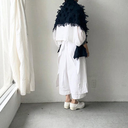 homspun ラムフリンジストール　ネイビー