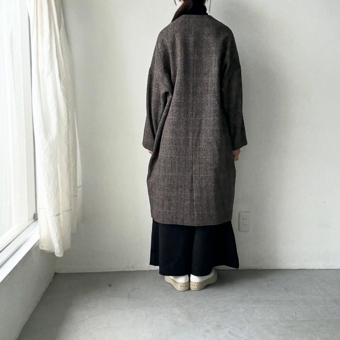 atelier naruse ハリスツイードウールコクーンコート