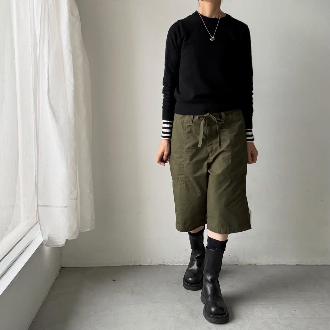 homspun  リップストップハーフパンツ　オリーブ