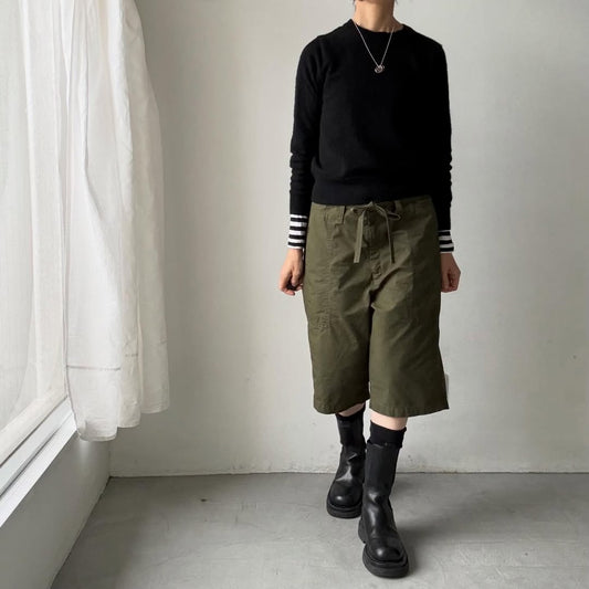 homspun  リップストップハーフパンツ　オリーブ