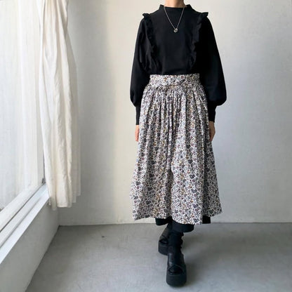 MAGALI コットン天竺ショルダーフリルカットソー