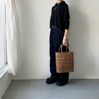 cion  ウールフリルカラーポロニット　ブラック