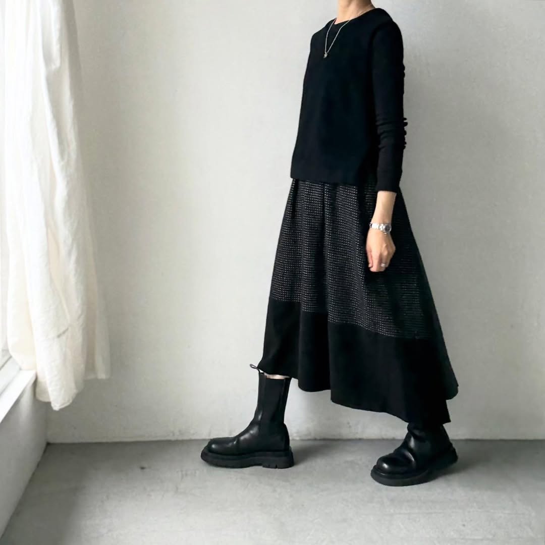 MAGALI  ピンドットツイードヴィンテージスカート