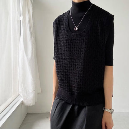 atelier naruse  コットンバスケット編みニットベスト