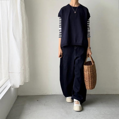 homspun  コットンコードベスト　ネイビー