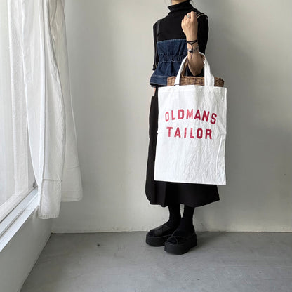 OLDMANS TAILOR  OMTプリントテクスチャートートバッグ　ホワイト