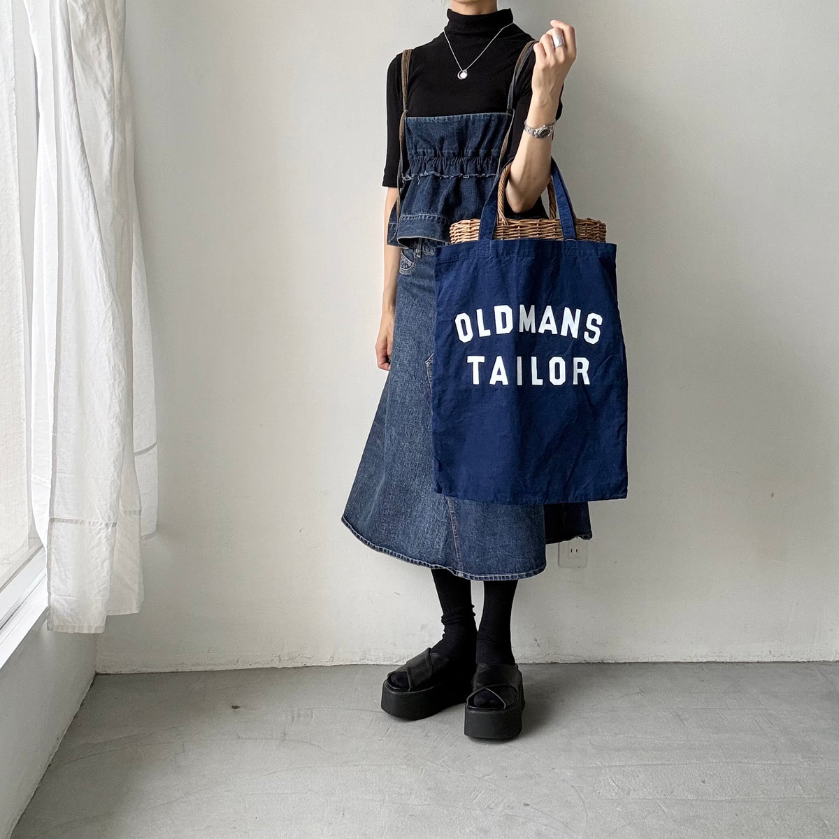 OLDMANS TAILOR  OMTプリントコーデュロイトートバッグ