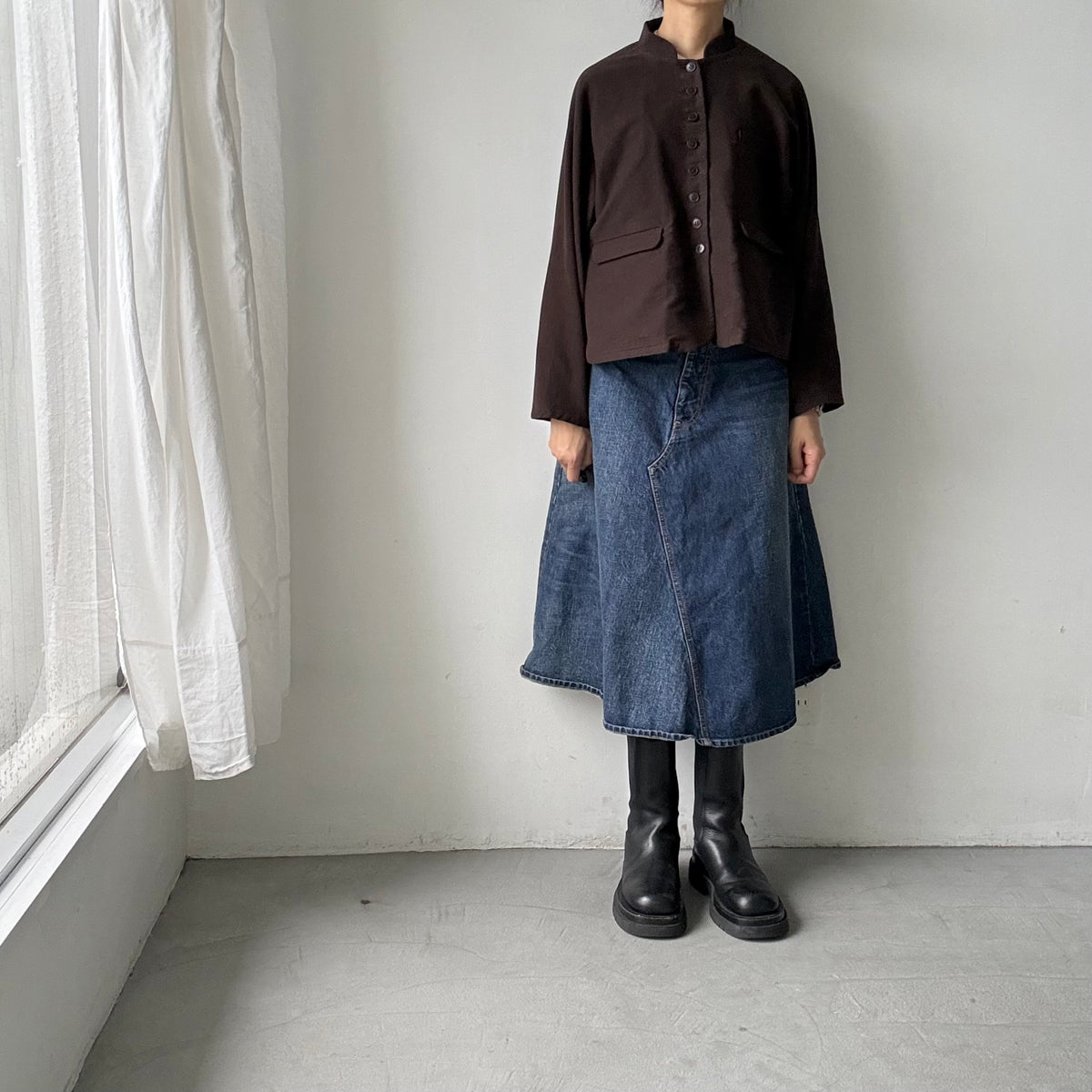 atelier d'antan Taineコットンジャケット　ダークブラウン