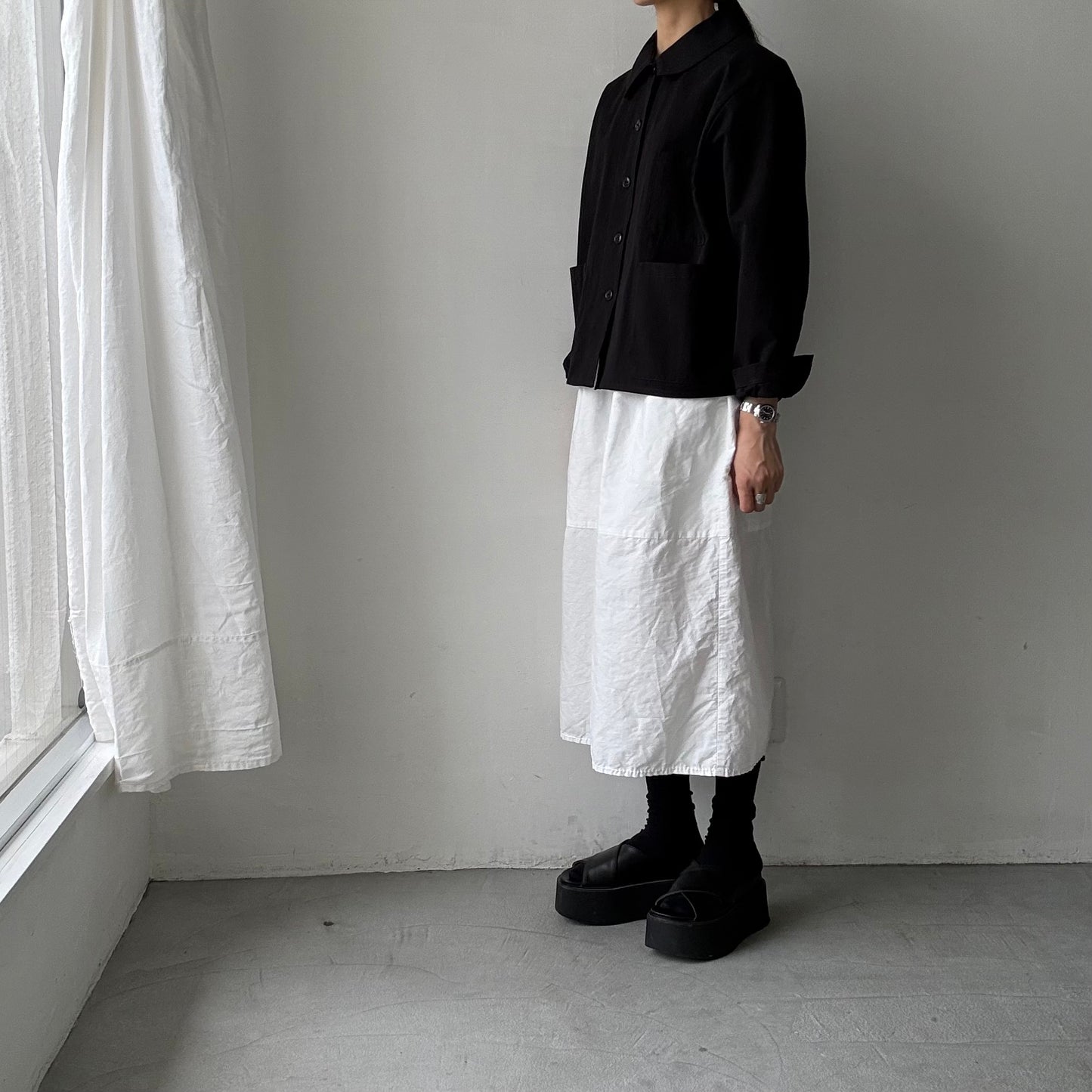 atelier d'antan Kantor コットンジャケット　ブラック