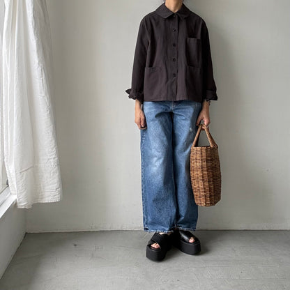 atelier d'antan Kantor コットンジャケット　ダークグレー