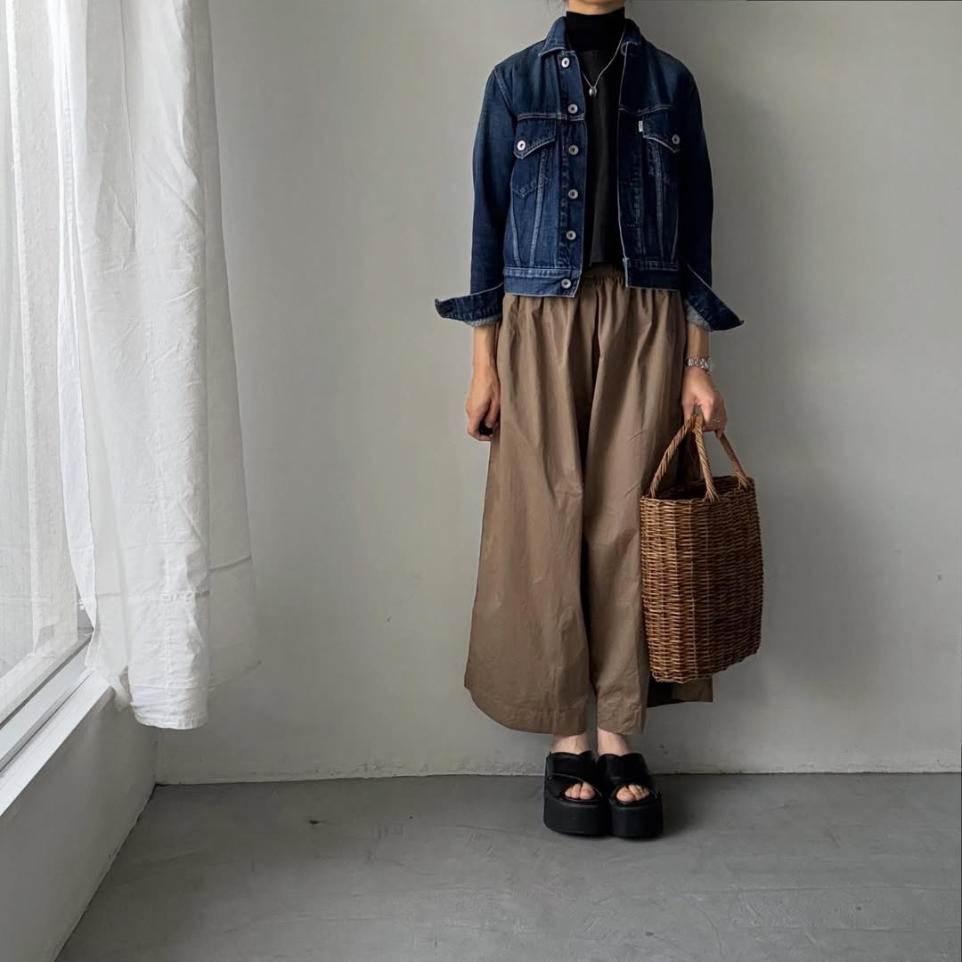 jujudhau  デッドストックコットンワイドパンツ　カーキ