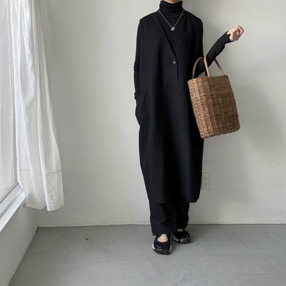 atelier naruse　コットンウールヘリンボンジャンパースカート