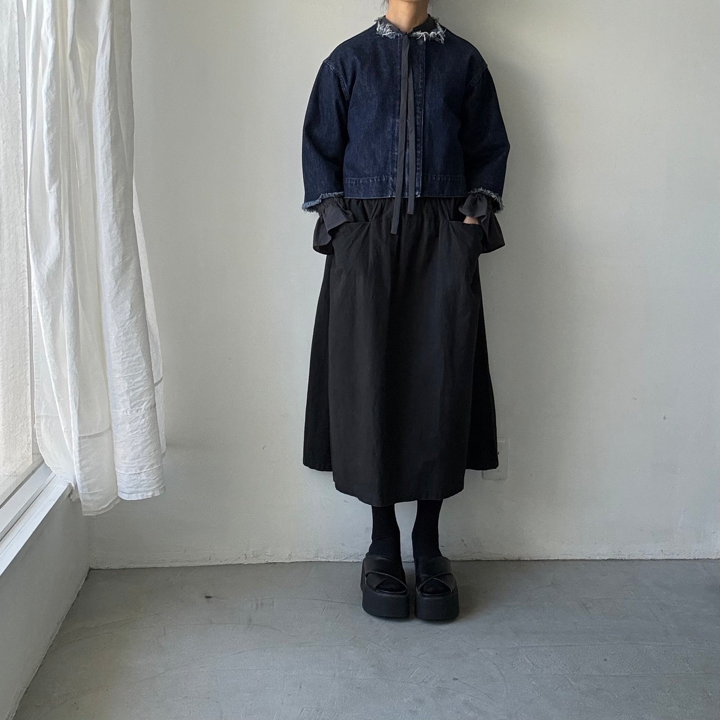 MAGALI  天日干しコットンボウタイブラウス