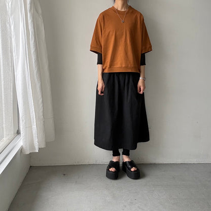 atelier d'antan  Bordet コットンジャージー５分袖プルオーバー　コニャック
