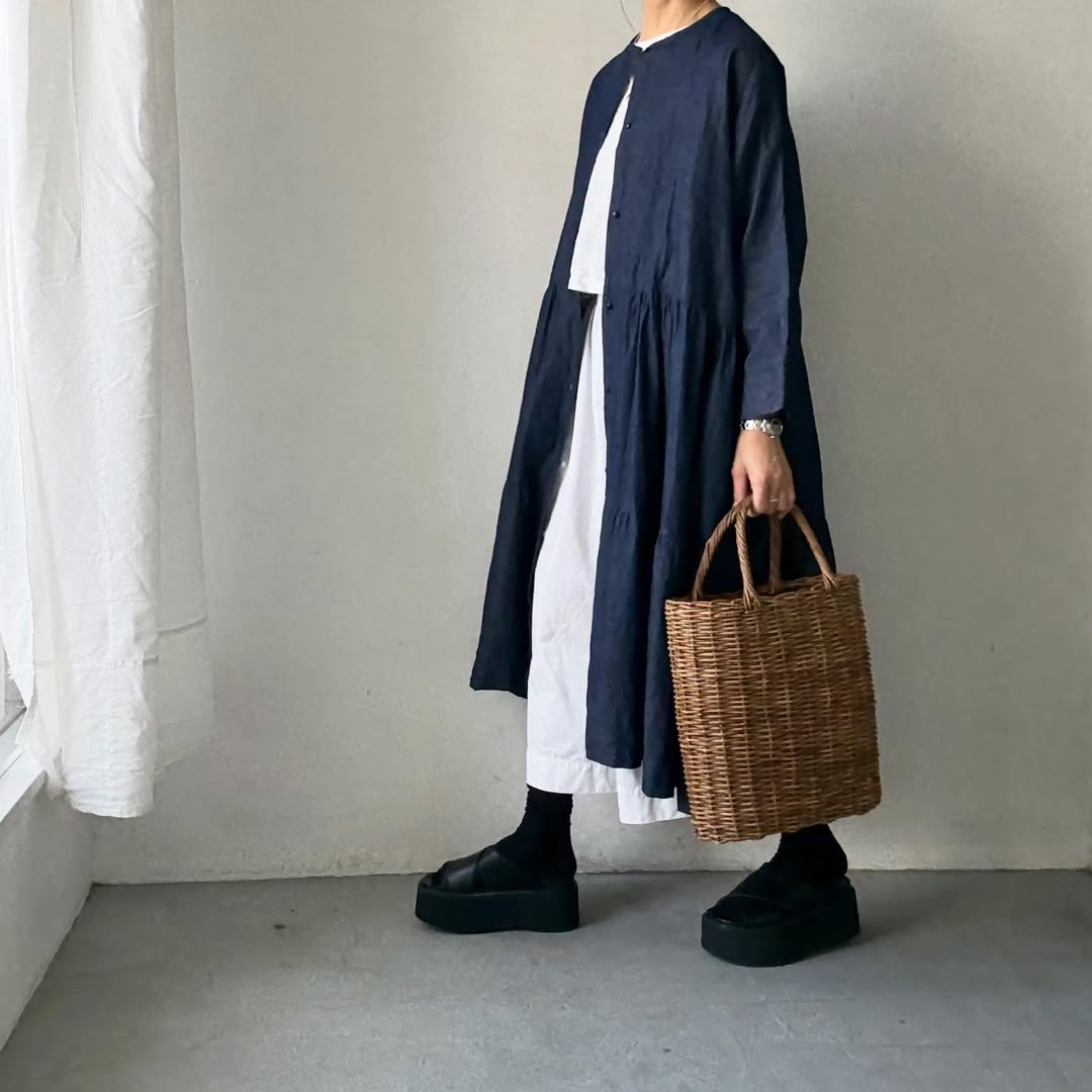 jujudhau デッドストックデニムティアードドレス