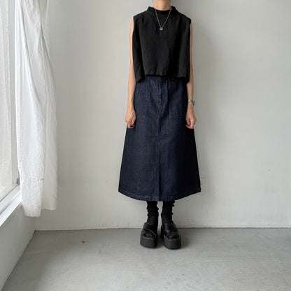 atelier naruse  コットンデニムタイトスカート