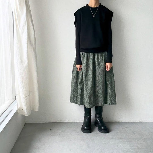 homspun コンパクト裏毛ベスト　ブラック