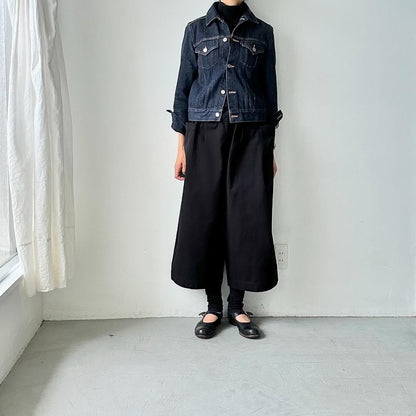 atelier d'antan Perriereコットンワイドパンツ　ブラック