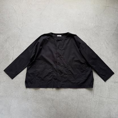 jujudhau デッドストックコットンダブルボタンシャツ　ブラック