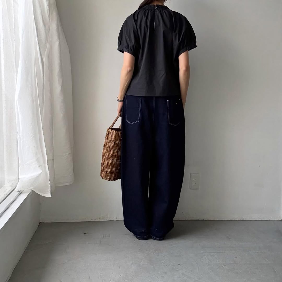 🟡週末入荷分予約受付中🟡cion  コットンシャーリングブラウス　　　ブラック