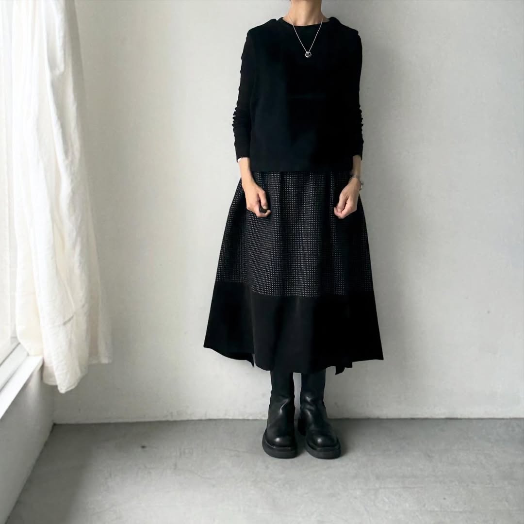 MAGALI  ピンドットツイードヴィンテージスカート