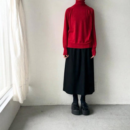 atelier naruse ウールタートルネックニット　レッド