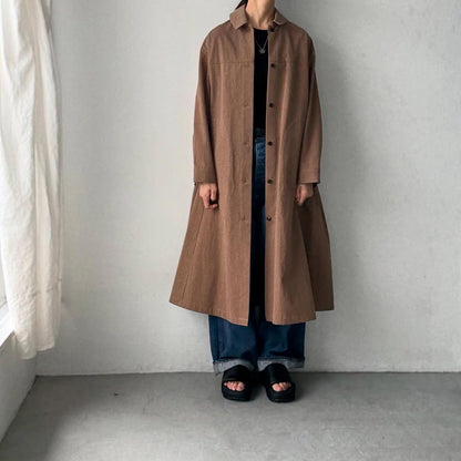 atelier d'antan Girardコットンコートワンピース　カーキ